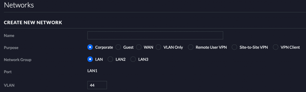 Configuración VLANS unifi.